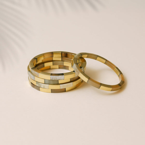 Gold Tile Bangle Set – Sunshine Tienda®