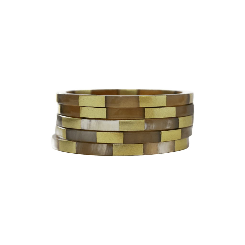Sunshine Tienda® Gold Tile Bangle Set
