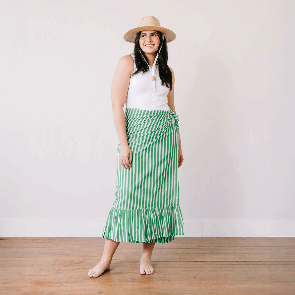 Green Stripe Vienna Sarong