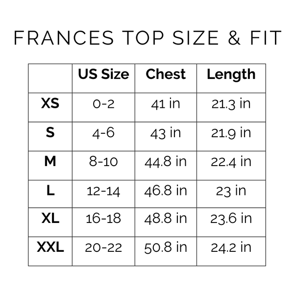 Sunshine Tienda® Harbor Plaid Frances Top #sizechart