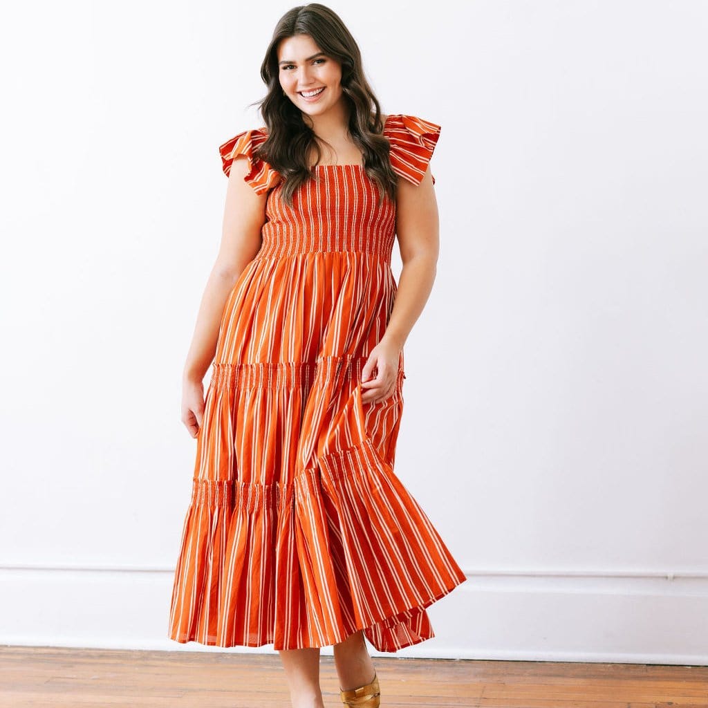 Stripe asymmetry hem dress　Riu　Rちゃん Stripe asymmetry hem dress – Riu