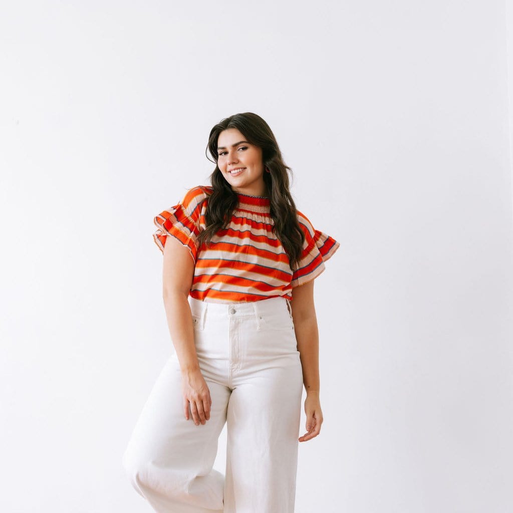 Hidalgo Stripe Flutter Top – Sunshine Tienda®