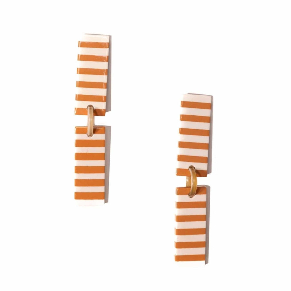Sunshine Tienda® Isabella Tan Striped Earrings