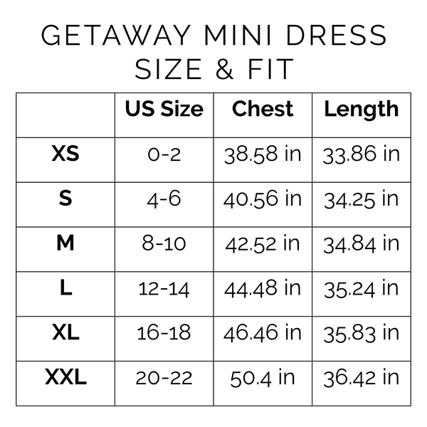 Sunshine Tienda® Island Blooms Getaway Mini Dress #sizechart