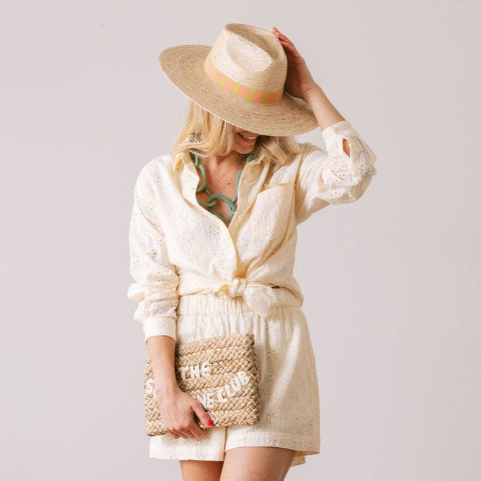 Eyelet Bermuda Button Down