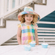 Kids Rainbow Plaid Beachy Bucket Hat