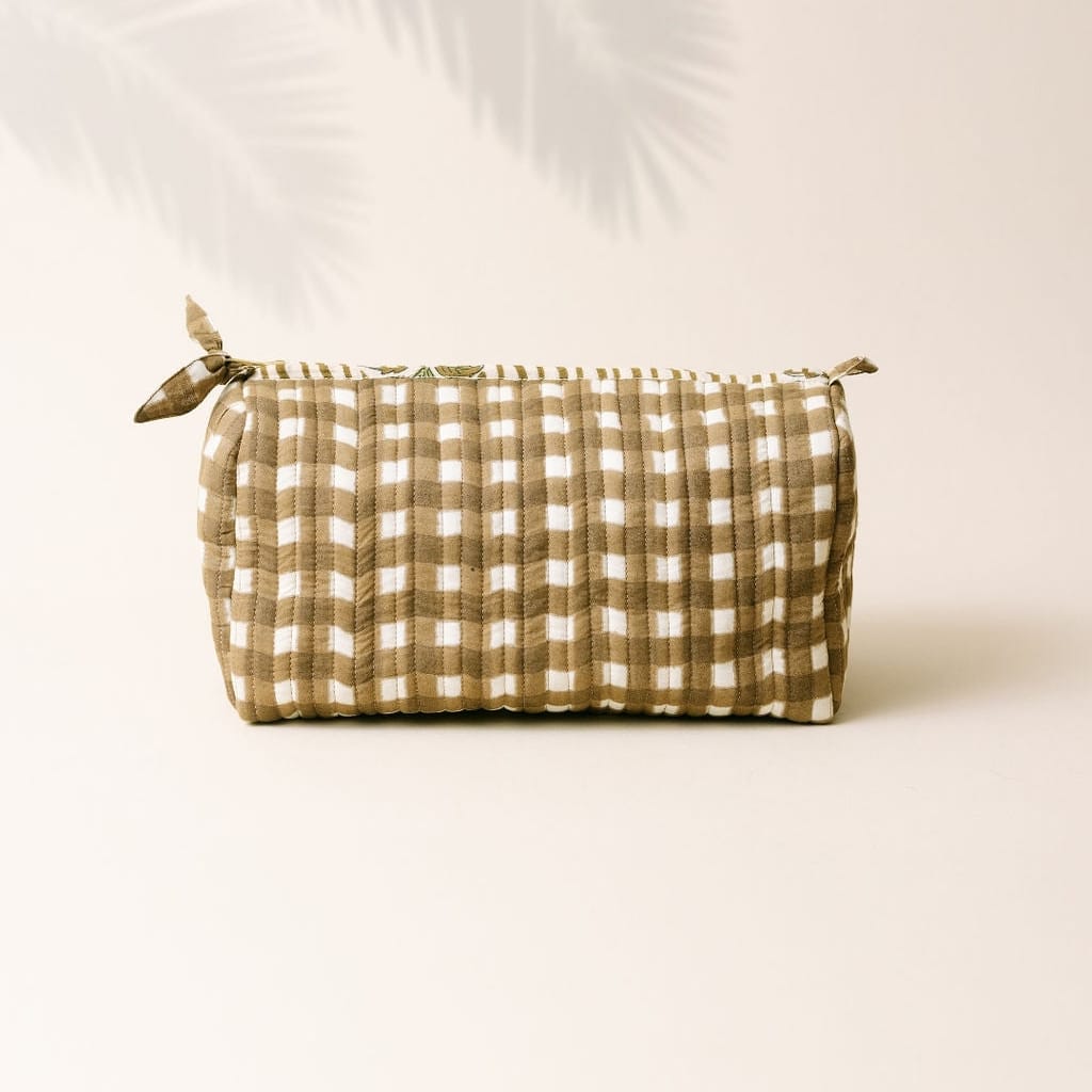 Sunshine Tienda® Large Painted Gingham Pouch