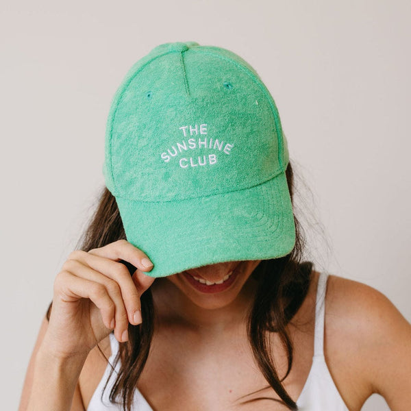 Lawn Green Club Terry Trucker Hat – Sunshine Tienda® display picture 1