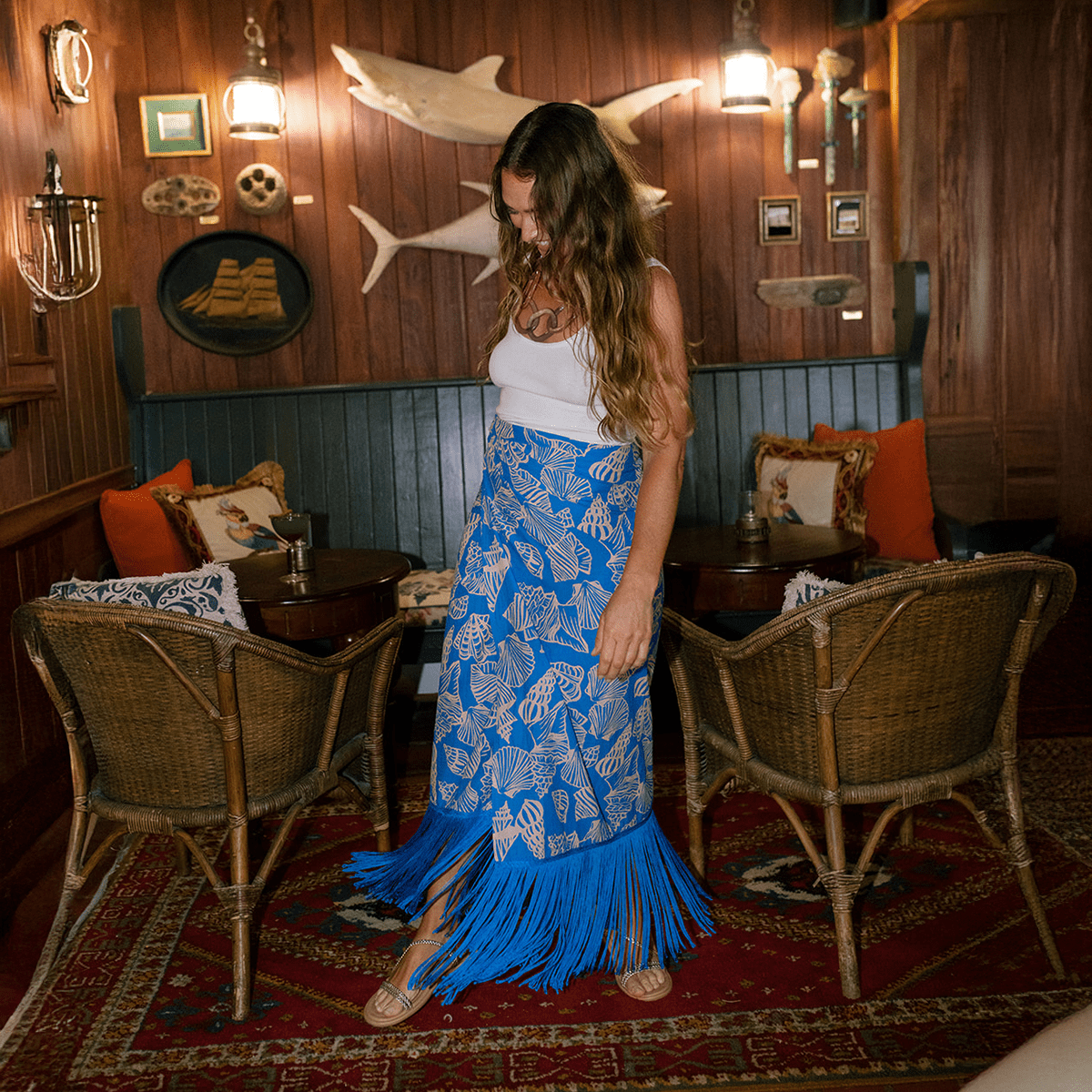 Mermaid Ruby Fringe Sarong by Sunshine Tienda®