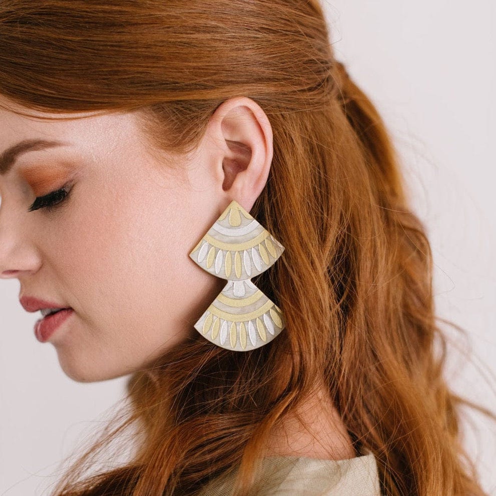 Sunshine Tienda® Metallic Double Tile Earring