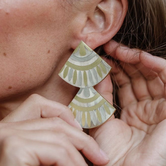 Sunshine Tienda® Metallic Double Tile Earring