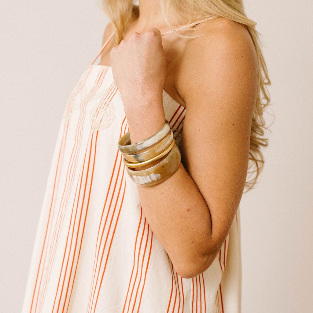 Natural Horn with Gold Bangle Set – Sunshine Tienda®