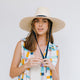 Natural Wide Brimmed Palm Fringe Hat (Straps Sold Separately)