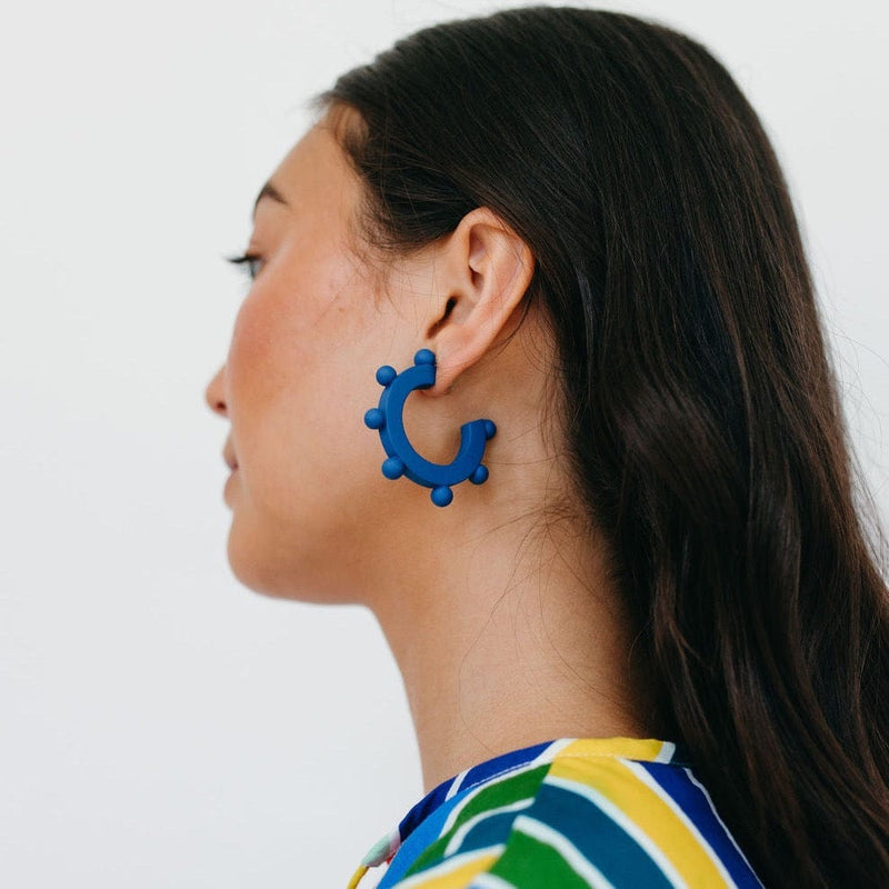 Sunshine Tienda® Navy Bead Hoops