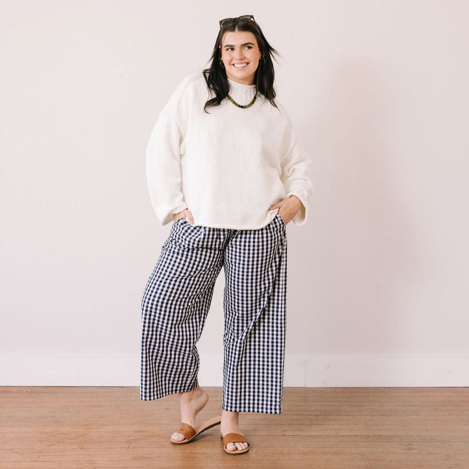 Navy Gingham Daphne Pant – Sunshine Tienda®