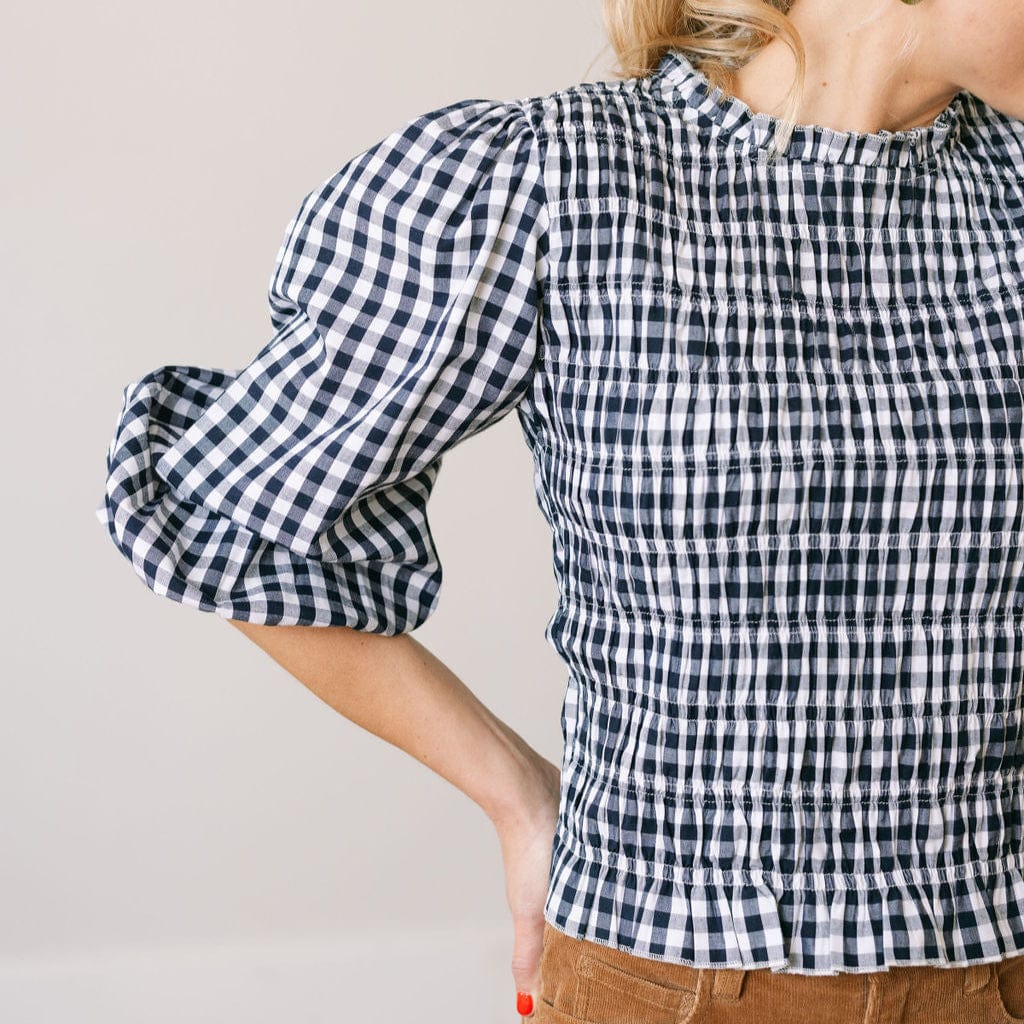 Navy Gingham Hali Top – Sunshine Tienda®