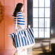 Navy Stripe Canvas Weekender