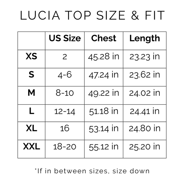 Sunshine Tienda® Ochre Daydreamer Lucia Top #sizechart