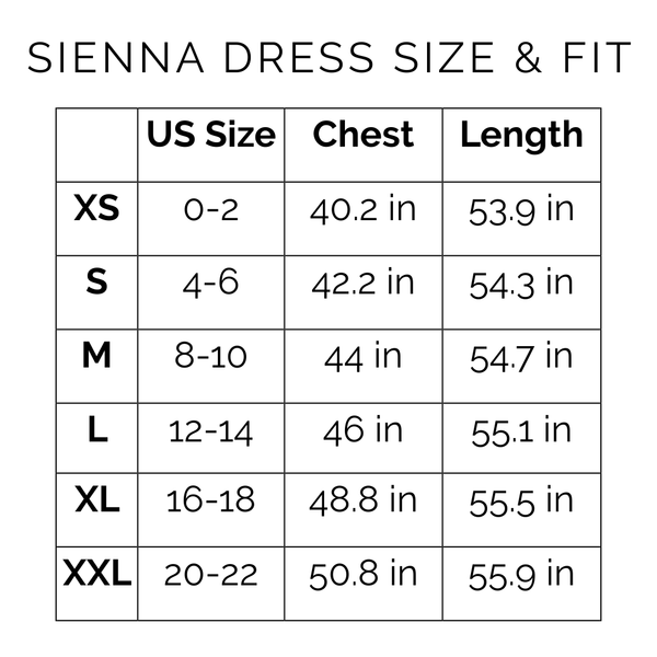 Sunshine Tienda® Olive Bandana Sienna Dress #sizechart