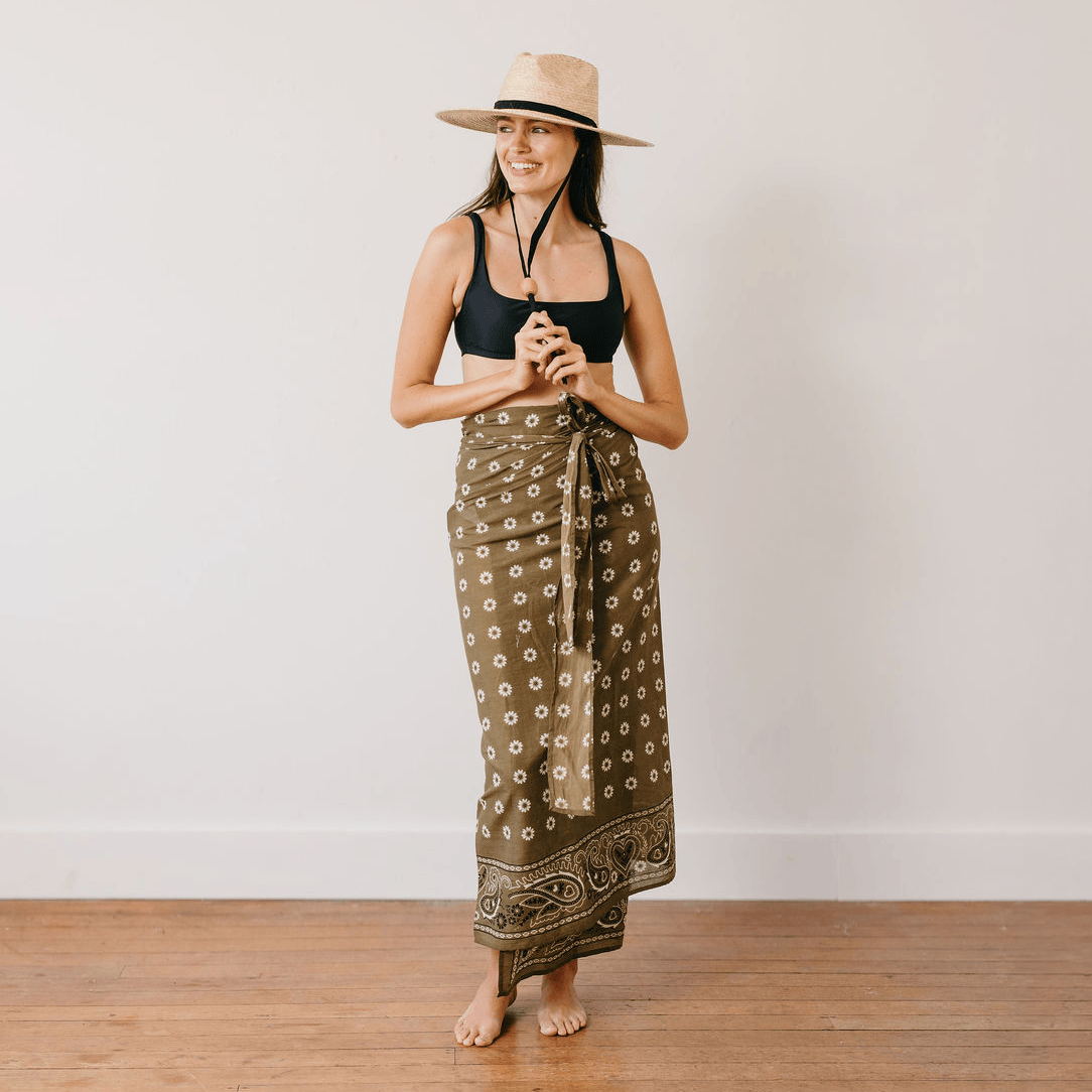 Sunshine Tienda® Olive Bandana Tie Sarong