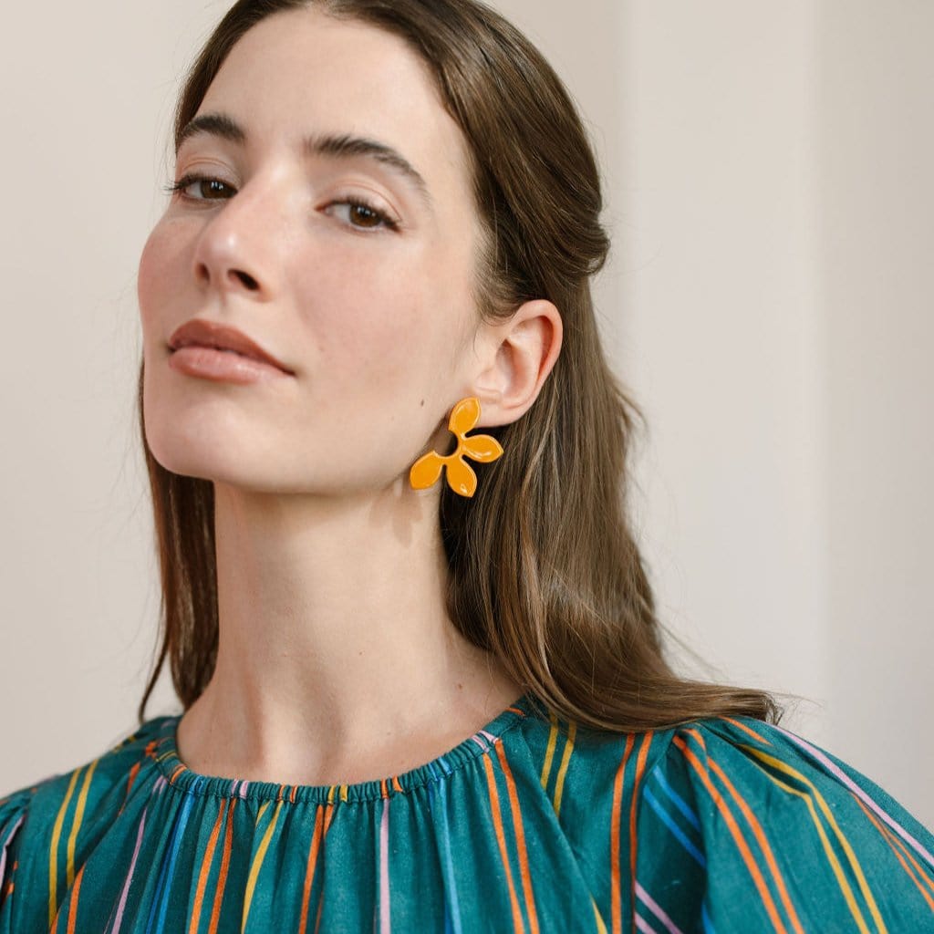 Orange Petal Earrings Sunshine Tienda