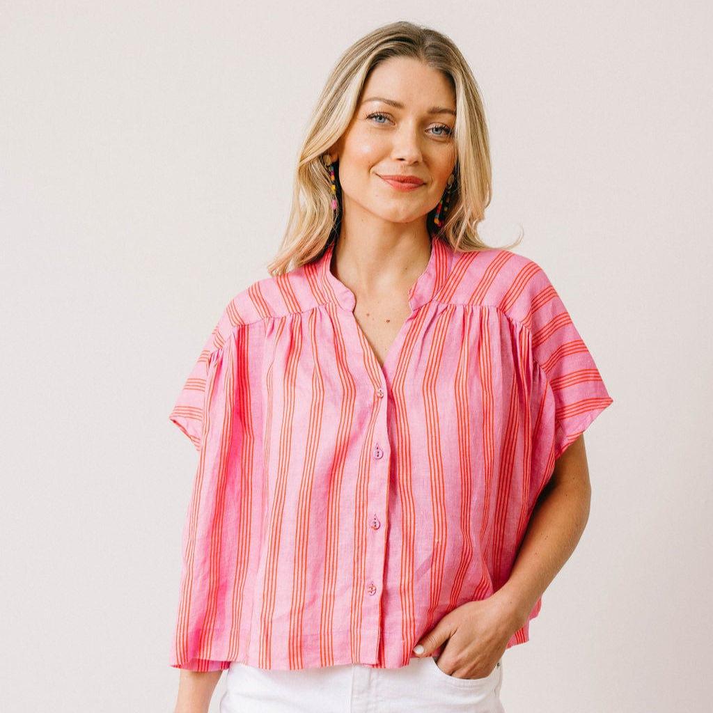 Orchid Pinstripe Savannah Top