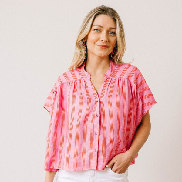 Orchid Pinstripe Savannah Top – Sunshine Tienda®