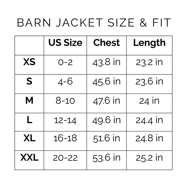 Sunshine Tienda® Painted Gingham Barn Jacket #sizechart