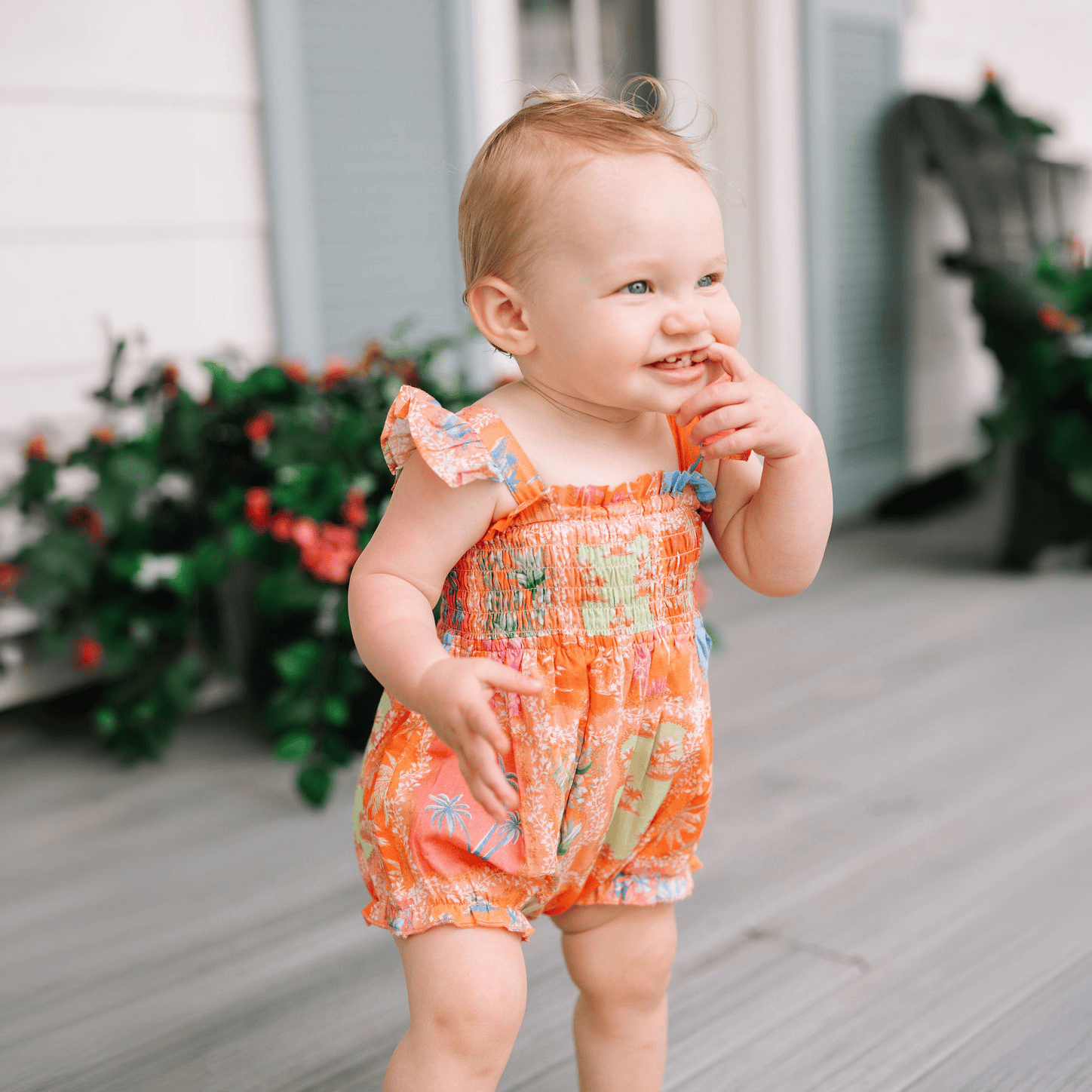 Sunshine Tienda® Patchwork Palm Baby's Rio Bubble Romper