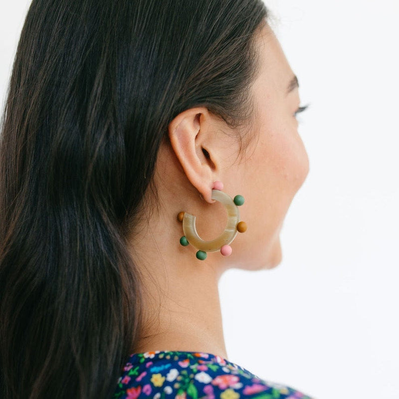 Sunshine Tienda® Rainbow Bead Hoops