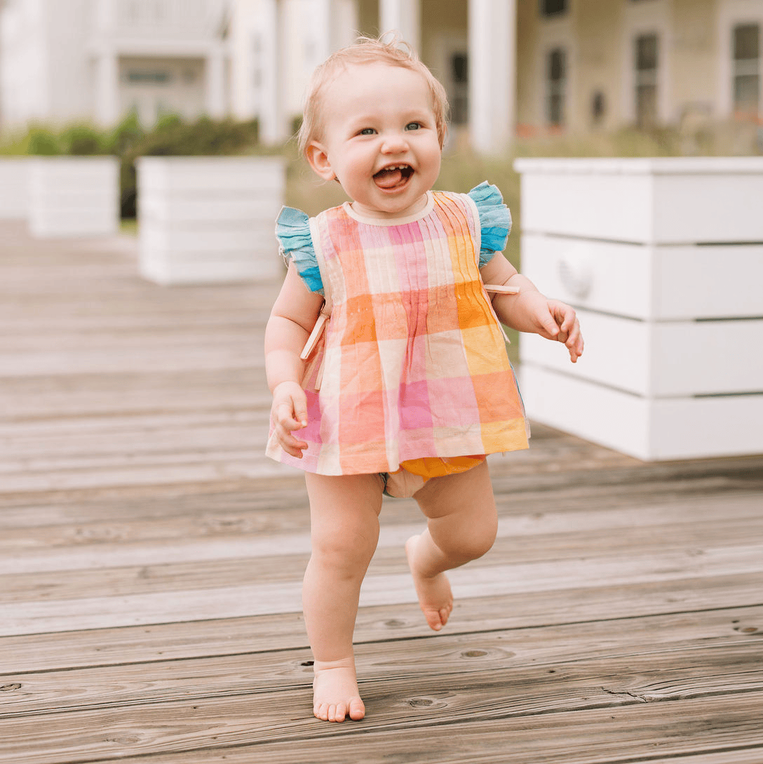 Sunshine Tienda® Rainbow Plaid Baby's Dune Bloomer Set