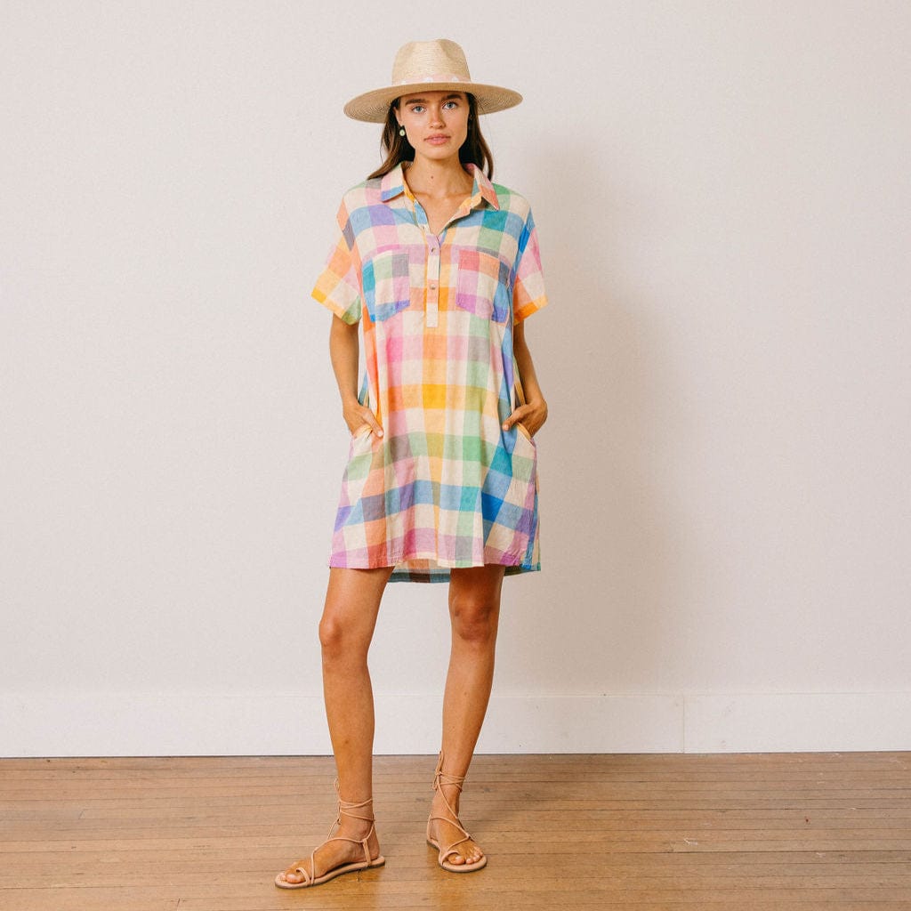 Rainbow Plaid Getaway Mini Dress XL Rainbow Plaid Getaway Mini Dress XL