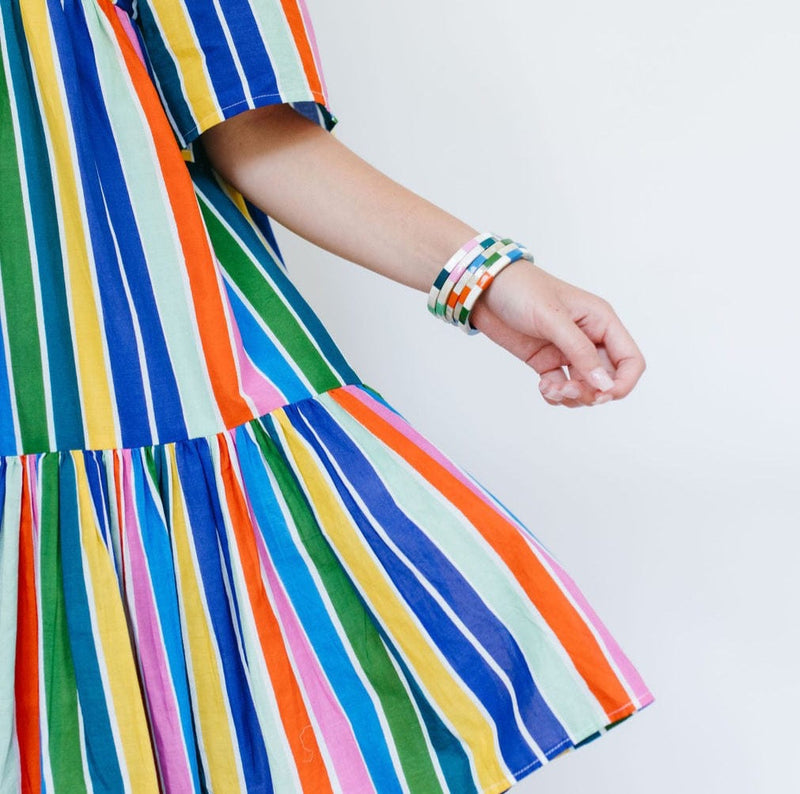 Sunshine Tienda® Rainbow Stripe Bondi Dress