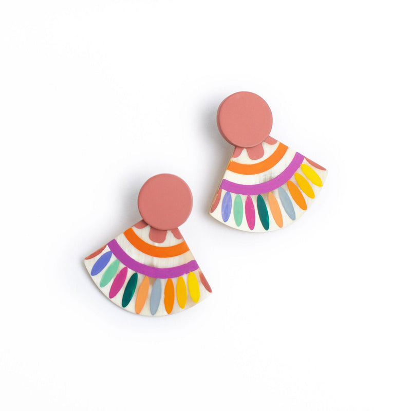 Sunshine Tienda® Rainbow Sunset Tile Earrings