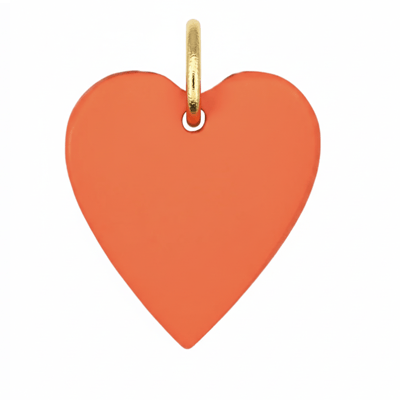 Heart-shaped pendant with gold chain on a white background