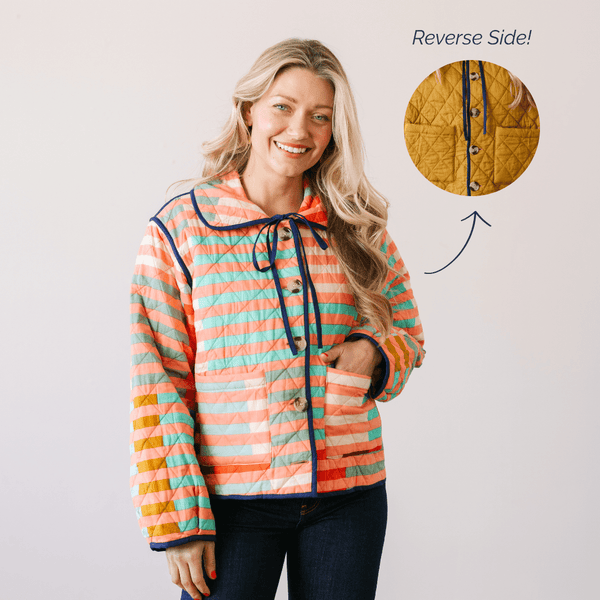 Reversible Stripe Stevie Quilted Jacket – Sunshine Tienda® Reversible Stripe Stevie Quilted Jacket – Sunshine Tienda®