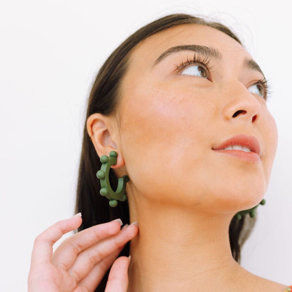 Sunshine Tienda® Sage Bead Hoops