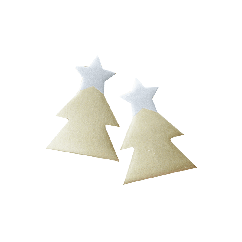 Sunshine Tienda Silver Christmas Tree Horn Earrings