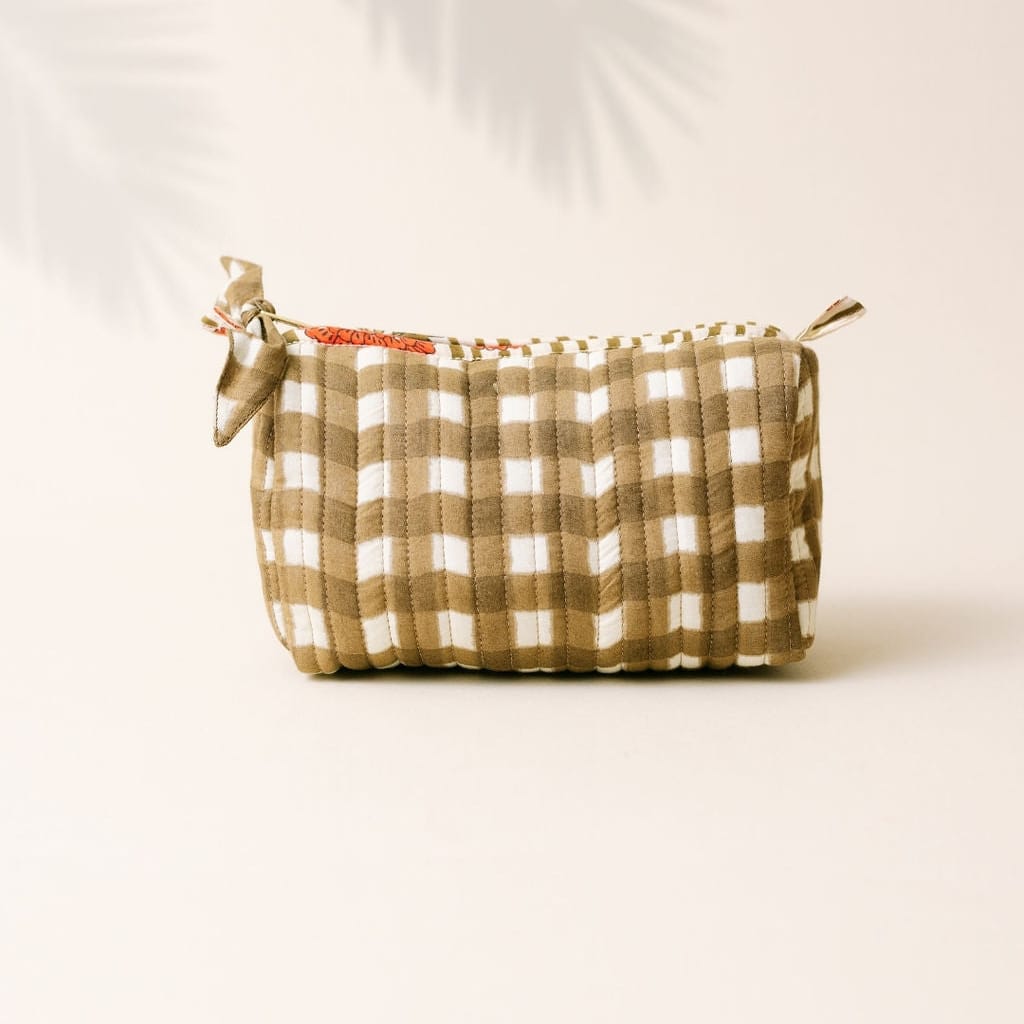 Sunshine Tienda® Small Painted Gingham Pouch
