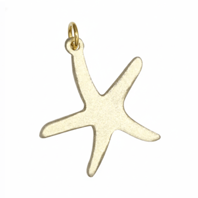 Gold starfish pendant on a white background