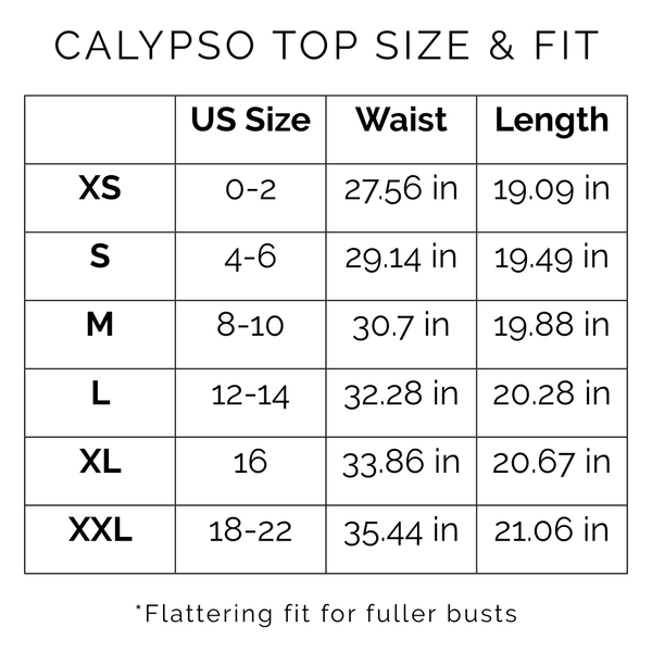 Sunshine Tienda® Tropical Toile Calypso Top #sizechart