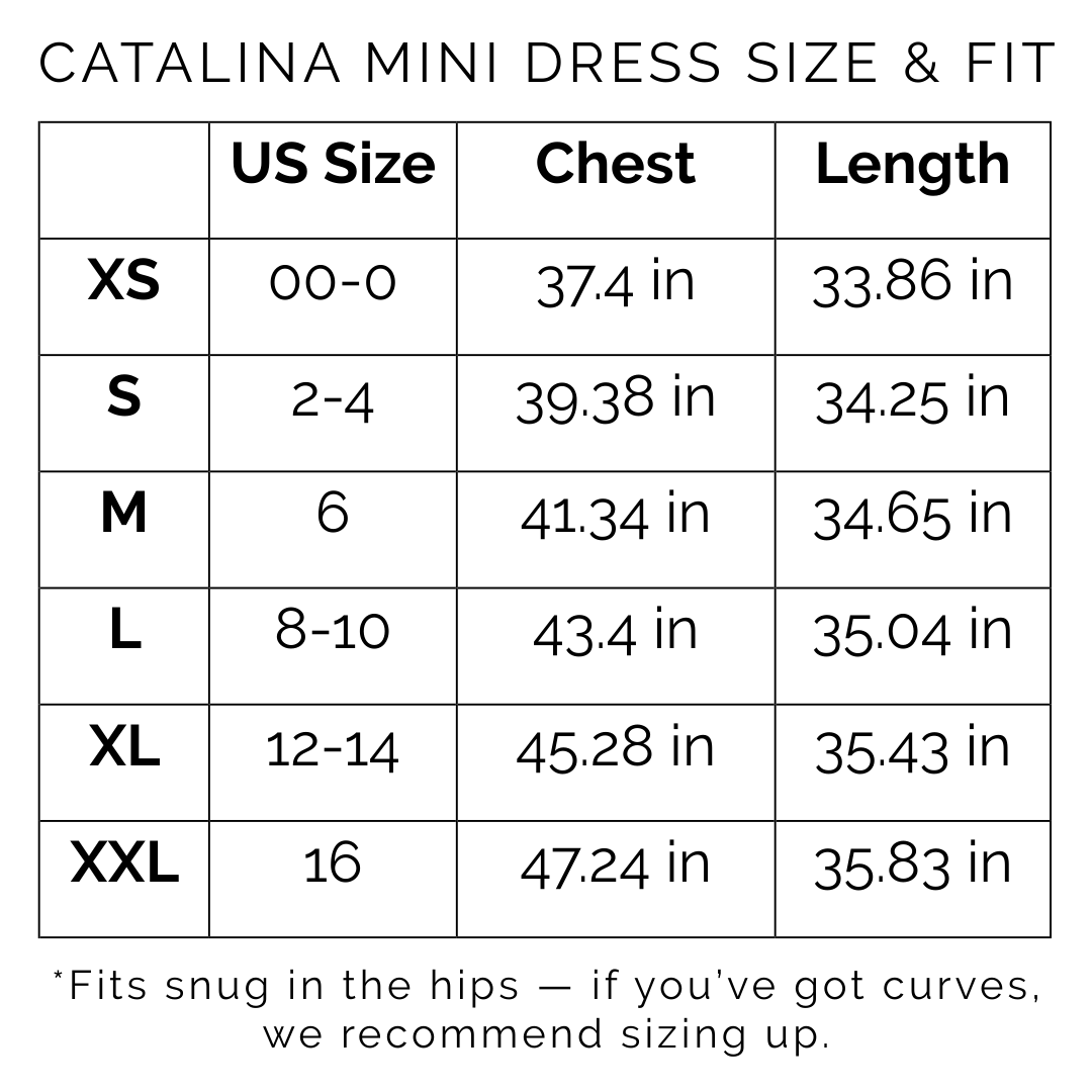 mini dress size chart Dorada Mini Dress Size Chart DE LA VALI OFFICIAL