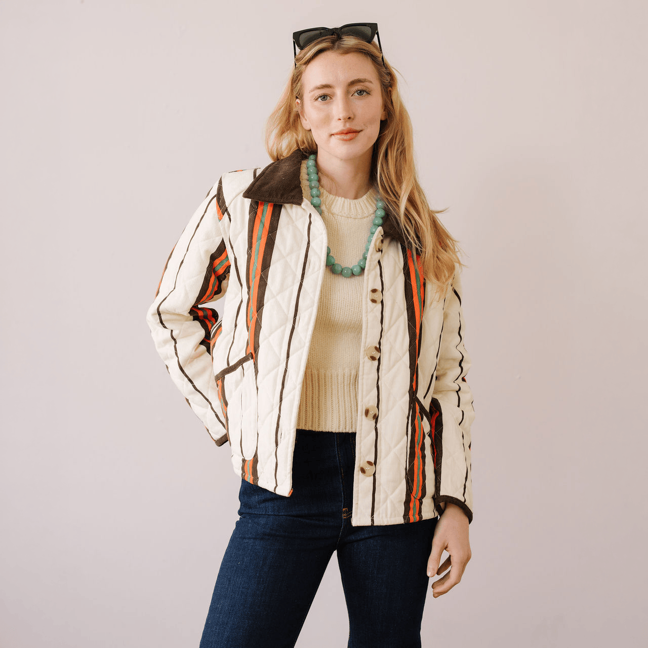 Sunshine Tienda® Vintage Stripe Barn Jacket