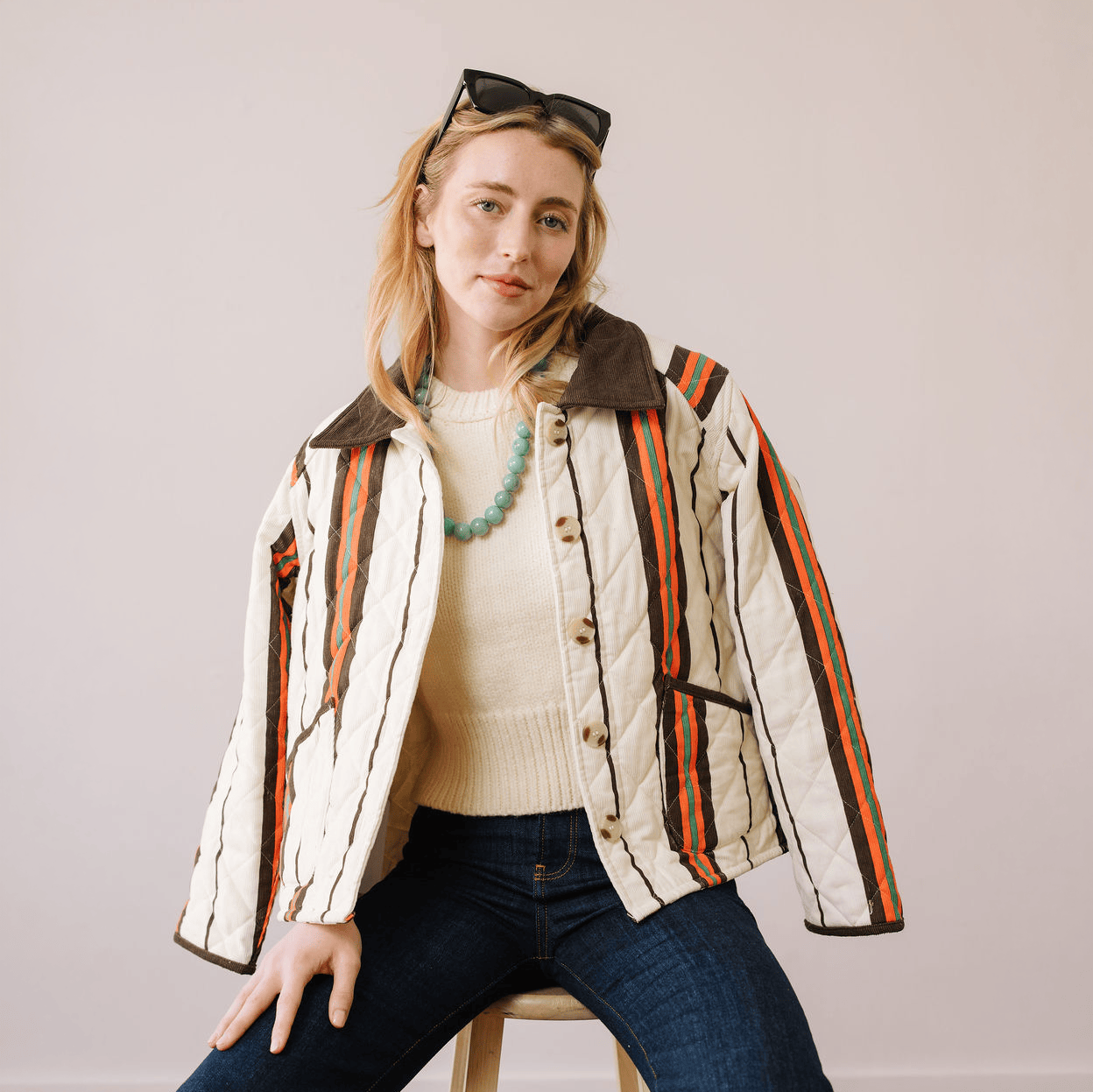 Sunshine Tienda® Vintage Stripe Barn Jacket