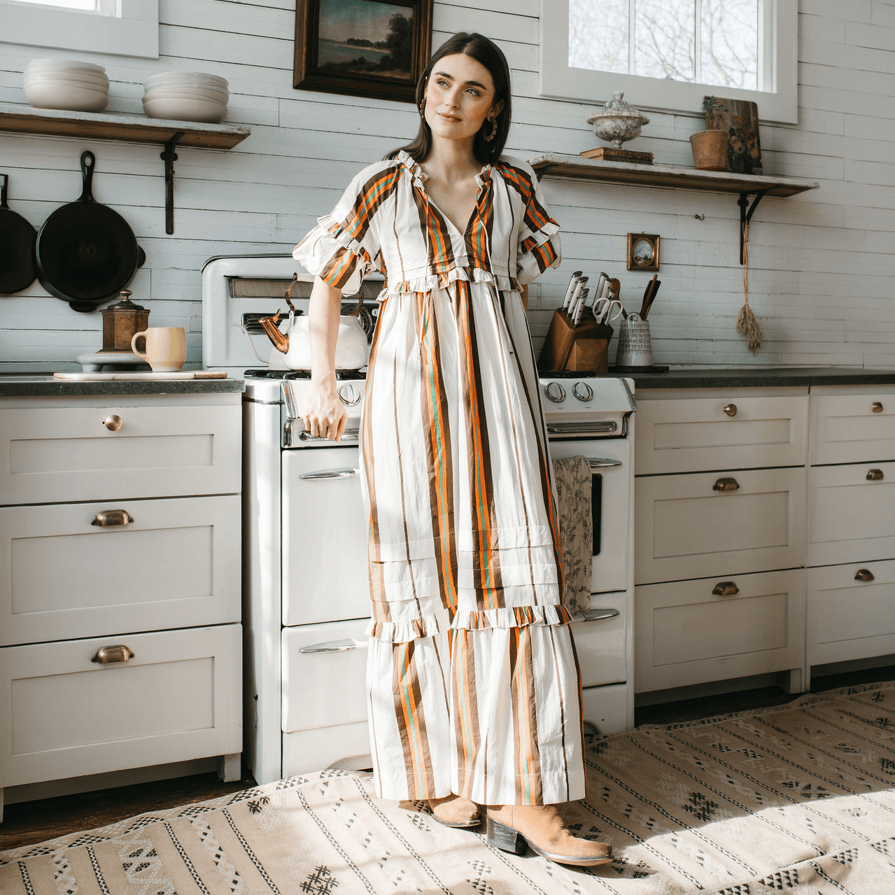 Sunshine Tienda® Vintage Stripe Charlotte Dress