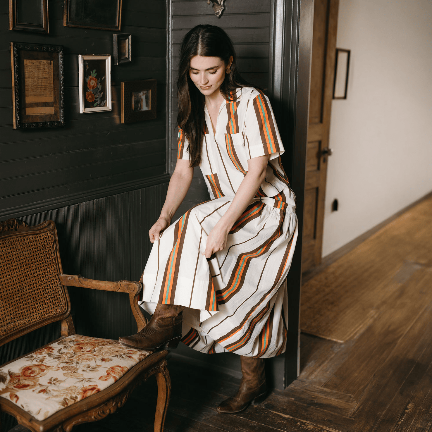Sunshine Tienda® Vintage Stripe Colette Skirt