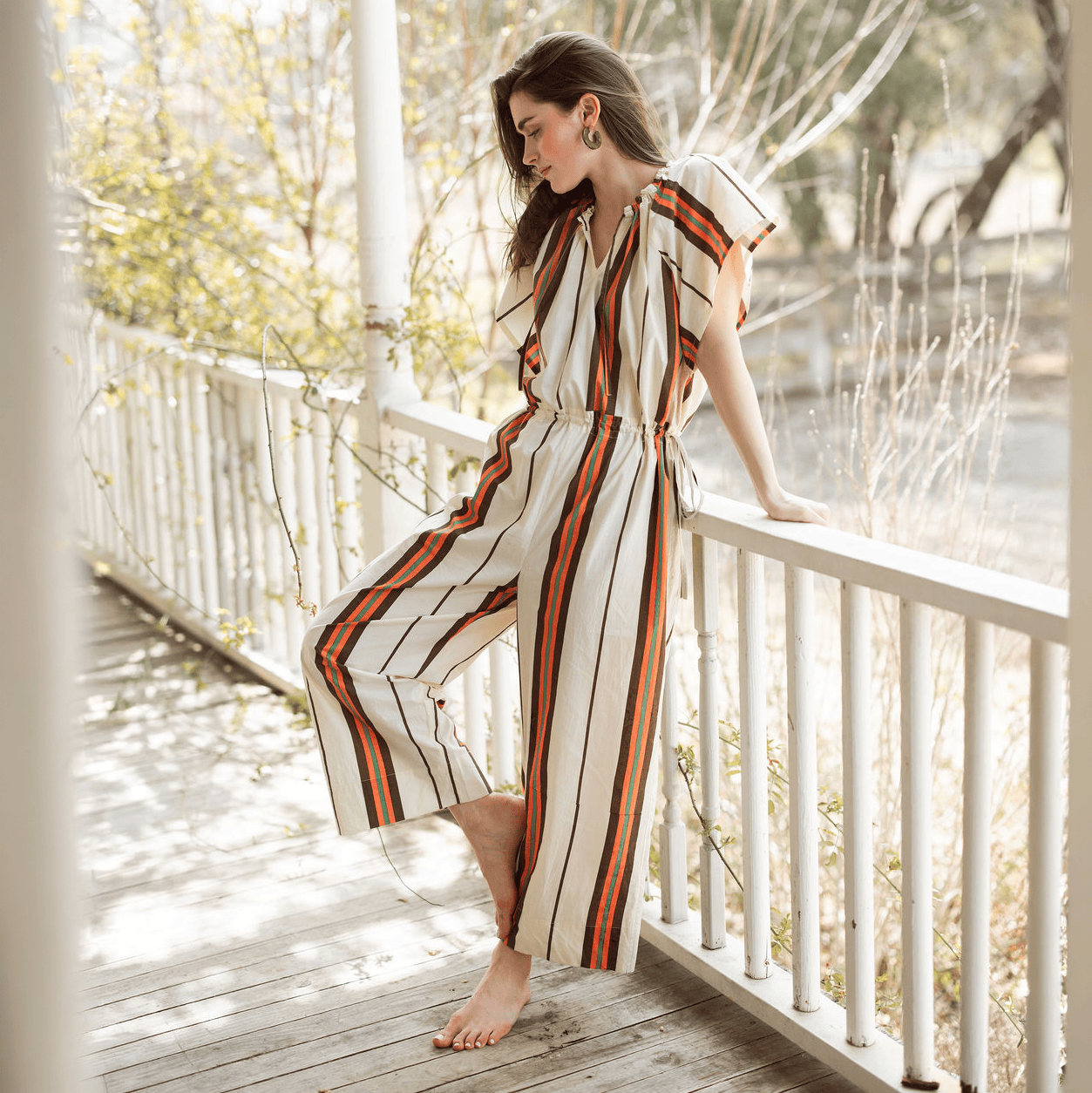 Sunshine Tienda® Vintage Stripe Margot Jumpsuit