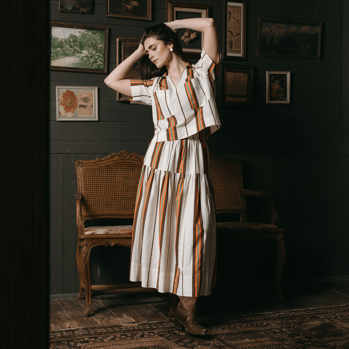Sunshine Tienda® Vintage Stripe Palmer Top