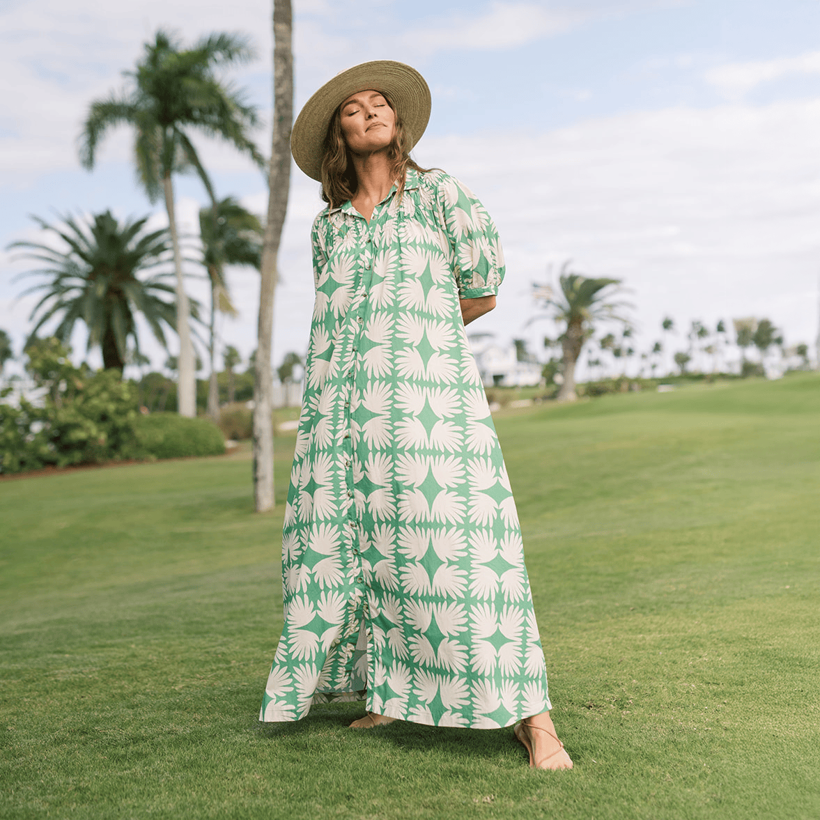 Viridian Tile Oasis Dress M Viridian Tile Oasis Dress M