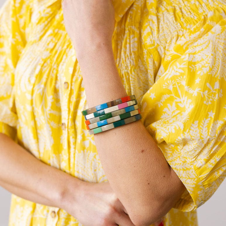 Sunshine Tienda® Watercolor Tile Bangle Set
